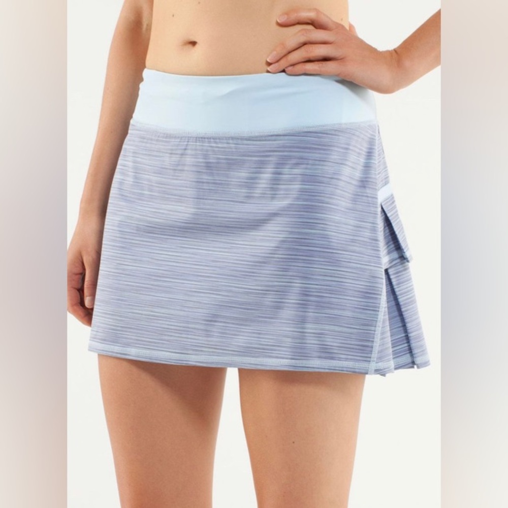 Lululemon Run: Pace Setter Skirt (Regular) Twisted Stripe Caspian Blue / Caspian